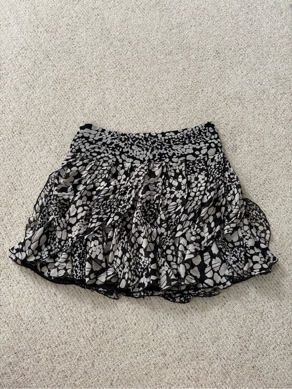 INC International Concepts Black & White Floral-Print Circle Skirt